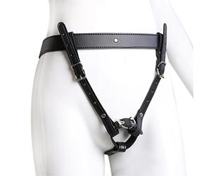 Shawa Slips String Brief en Cuir Ajustable Ceinture de Chasteté Pantalons des Culottes Bague de pénis L'orgasme Masturbation Femme Homme Esclaves Flirter SM Jouets Sex