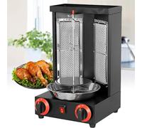 Shawarma - Barbecue électrique vertical pour kebab avec poêle de collecte d'huile, four rotatif en acier inoxydable, charge de 8 kg