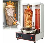 Shawarma Grill Machine, 2400W Électrique Verticale Kebab Gyro Grill Machine, Rotisserie Machine De Bouilloire Avec 2 Tubes De Chauffage Et Poêle De Capture De Viande, Barbecuestove