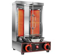Shawarma Machine à griller au poulet avec 2 brûleurs, rôtissoire verticale au propane pour rôtissoire au propane, pour la maison, le restaurant, les fêtes de cuisine, les barbecues