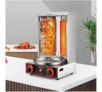 Shawarma Machine à griller, machine à kebab à gaz, rôtissoire à viande gyroscopique verticale, four rotatif en acier inoxydable