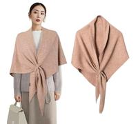 Shawl And Wrap For Women Woolen Large Triangle Scarf Warm Soft Knitted Elegant Shawls Cape For Fall Winter Retro(Camel)
