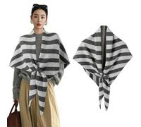 Shawl And Wrap For Women Woolen Large Triangle Scarf Warm Soft Knitted Elegant Shawls Cape For Fall Winter Retro(Light Gray)