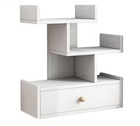 SHAWLA Bibliothèque de bureau indépendante Étagère de bureau avec tiroir Armoire de rangement Présentoir à quatre couches Convient pour le salon, l'étude, l'organisateur de bureau (couleur : A) (A)