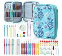 SHAXANO Kit de crochets avec étui, 86 pièces, aiguilles à crochet ergonomiques pour le tissage à la main, outils d'art pour débutants et amateurs de crochet expérimentés