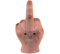 shayulajiao Masque doigt d’honneur pour carnaval & Halloween | Masque en latex intégral avec main réaliste | Cadeau de plaisanterie original pour le carnaval & les fêtes à thème (Taille unique)