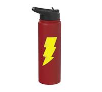 Shazam! Logo Distressed Stainless Steel Insulated Water Bottle