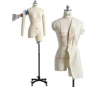 Mannequin de Couture Mannequin Buste de Couture avec Bras et Base roulante, Pinnable Couture Mannequin Femme pour Coudre des vêtements Blanc ( Size : L-84 )