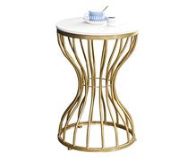 ShAzan Tables Ardoise en Marbre Salon Canapé Table D'appoint, Châssis Métallique De Support De Pliage, Conception De Soudure, 2 Styles(03)