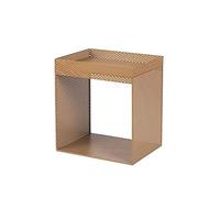 ShAzanz Table de chevet en métal, tables de canapé et console, tables de téléphone, petite table basse multifonctionnelle, grille métallique, 4 couleurs (marron doré)