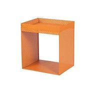ShAzanz Table de chevet en métal, tables de canapé et console, tables de téléphone, petite table basse multifonctionnelle, grille métallique, 4 couleurs (orange)