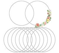 SHBAOCH Lot de 10 anneaux en métal pour travaux manuels, décoration murale, décoration florale, grue de Noël - 30 cm - Argenté