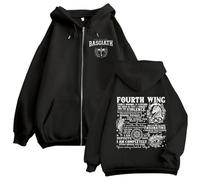 SHBCTGJ Sweat À Capuche Zippé Fourth Wing Basgiath War College Hommes/Femmes Rétro Mode Manches Longues Hoodie -H||s