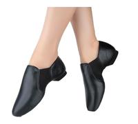 SHBHWS Chaussures De Danse Jazz Tan Noir Double sans Lacet Baskets Surdimensionnées for Filles Femmes pour Les Représentations Scéniques(Leather Black,FR40-25cm)