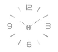 SHBHWS Design Moderne Grande Horloge Murale 3D Bricolage horloges à Quartz Montres Miroir Autocollants Salon décor la Maison pour la Maison et Le Bureau(053 Silver,3D Diameter100-130CM)