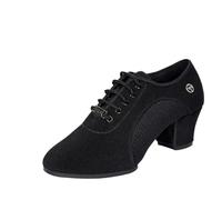SHBHWS Femmes Chaussures De Danse Jazz Latin Salle Bal Chaussure Talons Hauts Dames Pratique Formation Moderne Populaire Baskets Femme pour Les Représentations Scéniques(Black Mesh,7.5)