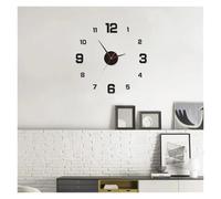 SHBHWS Horloge Murale au Design Moderne 2D, à Quartz, Miroir, Autocollants, décoration de Salon, Maison, DIY Bricolage pour la Maison et Le Bureau(Black 40cm)
