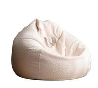 SHBHWS Housse de Pouf en Velours Chenille Doux et épais sans Rembourrage, Salon, Chaise Bouffante Forme Goutte d'eau pour la Détente en Extérieur et en Intérieur(Beige White,D100cm-3.3ft-Cover)