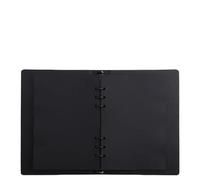 SHBHWS Office PU Writing Leather Card Notepad Black Minimalist Paper Leaf Inner Page Business Hand Notebook Account Loose(Black Blank page)