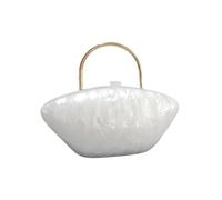 SHBHWS Pochette en forme de coquillage, blanc perle, idéale for les soirées. Sac bandoulière mignon avec anses métal. Petit sac à main Pour un Mariage Ou Un Dîner(Color 4)