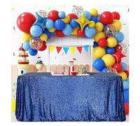 SHBHWS Rectangle Table Cover Sequin Tablecloth for Party Dinner Wedding Christmas Valentine's Day Events Decorations pour Banquet de Mariage(1PC-Blue,130X200CM)