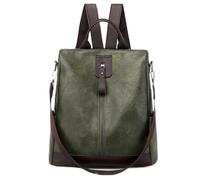SHBHWS Sac à dos multifonction en cuir PU souple for femmes, sacs d'école de grande capacité for filles Pour L'école, le Travail(Green)