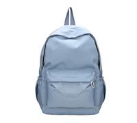 SHBHWS Sac à dos unisexe solide for étudiants, sac d'école décontracté de grande capacité for femmes, voyage multifonction classique en Nylon Pour L'école, le Travail, les Voyages(Blue)