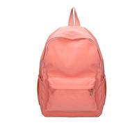 SHBHWS Sac à dos unisexe solide for étudiants, sac d'école décontracté de grande capacité for femmes, voyage multifonction classique en Nylon Pour L'école, le Travail, les Voyages(Red)