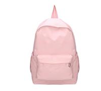 SHBHWS Sac à dos unisexe solide for étudiants, sac d'école décontracté de grande capacité for femmes, voyage multifonction classique en Nylon Pour L'école, le Travail, les Voyages(Pink)