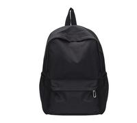 SHBHWS Sac à dos unisexe solide for étudiants, sac d'école décontracté de grande capacité for femmes, voyage multifonction classique en Nylon Pour L'école, le Travail, les Voyages(Black)
