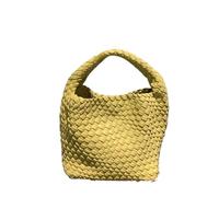 SHBHWS Sac bandoulière en cuir souple tissé à la main for femme, sacoche simple polyvalente de luxe haut gamme Pour Femmes(Light yellow)