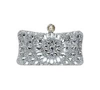SHBHWS Sac de soirée en métal doré avec perles et strass pailletés, petit sac for femme, cadeau luxe for bal promo, petite amie, diamants Pour le Dîner(SILVER)