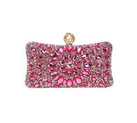 SHBHWS Sac de soirée en métal doré avec perles et strass pailletés, petit sac for femme, cadeau luxe for bal promo, petite amie, diamants Pour le Dîner(ROSE)