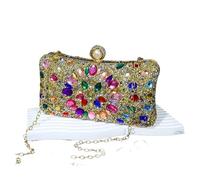 SHBHWS Sac de soirée en métal doré avec perles et strass pailletés, petit sac for femme, cadeau luxe for bal promo, petite amie, diamants Pour le Dîner(GOLDCOLOR)