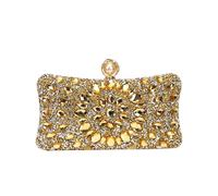 SHBHWS Sac de soirée en métal doré avec perles et strass pailletés, petit sac for femme, cadeau luxe for bal promo, petite amie, diamants Pour le Dîner(GOLD)