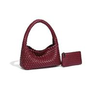 SHBHWS Sac fourre-tout tissé à la main de luxe style printemps panier sous les aisselles doublure en polyester doux épaule simple Pour Femmes(Red)