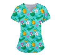 SHBHWS Uniforme de soins infirmiers, vêtements travail for infirmières, clinique, hôpital, t-shirt décontracté à manches courtes, chemisier for femmes, médical Pour Hôpitaux, Cliniques(Color9,S)