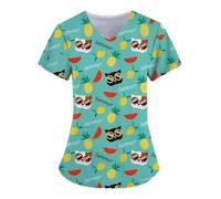 SHBHWS Uniforme de soins infirmiers, vêtements travail for infirmières, clinique, hôpital, t-shirt décontracté à manches courtes, chemisier for femmes, médical Pour Hôpitaux, Cliniques(Color6,L)