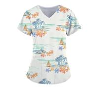 SHBHWS Uniforme de soins infirmiers, vêtements travail for infirmières, clinique, hôpital, t-shirt décontracté à manches courtes, chemisier for femmes, médical Pour Hôpitaux, Cliniques(Color10,L)