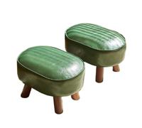 SHCHNA Ottomane,Entrée, Lot De 2 Repose-Pieds Ovales avec Cadre en Bois D'hévéa Massif Et Revêtement Polyuréthane Repose-Pieds de décoration