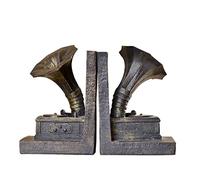 SHCHNA Serre-Livres Ranger Organiser Bureau Le Livre de résine se termine Les réserves phonographies rétro, décoratifs décoratives, bandoulière antidérapante for étagères, Bouchons for Livres Lourds