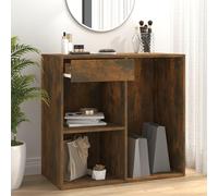 ShCuShan Armoire cosmétique chêne fumée 80 x 40 x 75 cm en bois multicouche, buffet multi-usages, meuble en bois pour cuisine, salon, salle à manger