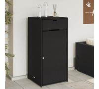 ShCuShan Armoire de rangement de jardin noire 55 x 55 x 111 cm en polyrotin, armoire en résine avec deux portes, pour intérieur extérieur