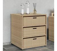 ShCuShan Armoire en résine avec deux portes, pour intérieur extérieur, armoire de rangement de jardin, beige, 55 x 59 x 69 cm, polyrotin