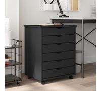 ShCuShan Armoire rotative avec tiroirs MOSS gris bois massif pin, commode, armoire de bureau avec serrure de surface texturée, pour format A4 et lettre, studio
