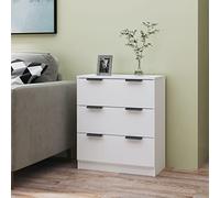 ShCuShan Buffet blanc 60 x 30 x 70 cm en bois multicouche, buffet de cuisine, meuble avec structure en bois, compartiments ouverts et armoires, buffet pour salon, chambre, bureau