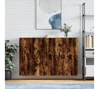 ShCuShan Buffet, Buffet moderne, Buffet de cuisine, Buffet design de salon, Mobilier mural 2 pcs Chêne Fumée 69,5x34x90 cm