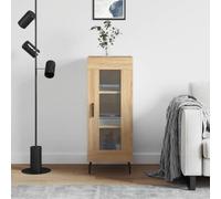 ShCuShan Buffet chêne Sonoma 34,5 x 34 x 90 cm en bois multicouche, buffet de cuisine, meuble avec structure en bois, compartiments ouverts et armoires, buffet pour salon, chambre, bureau