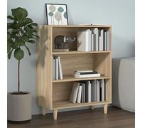 ShCuShan Buffet chêne Sonoma 69,5 x 32,5 x 90 cm en bois multicouche, buffet de cuisine, meuble avec structure en bois, compartiments ouverts et armoires, buffet pour salon, chambre, bureau