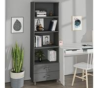 ShCuShan Buffet HAMAR Gris foncé 60x35x180 cm Bois de pin Massif,Tiroir Rangement,Meuble Tiroir,Commode Chambre